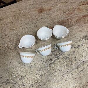 Lot Of 8 Vintage Corning Corelle Cups Butterfly Gold Hook Handle Coffee Tea Flat